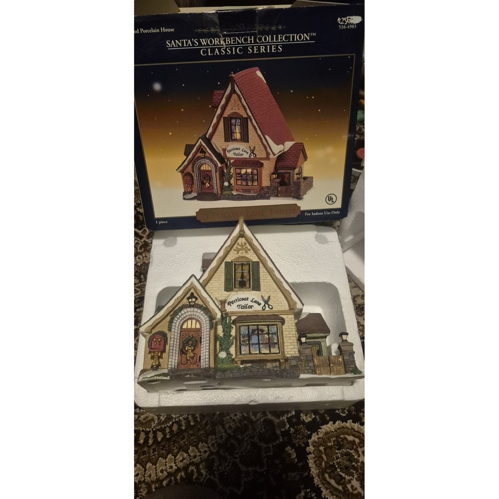 Dept 56 Santa's Workbench Petticoat Lane‎ Tailor Lighted House